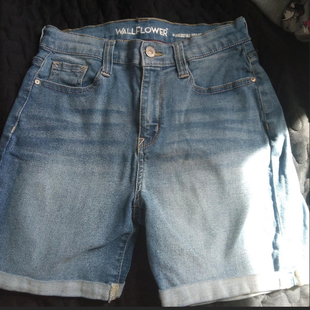 Wallflower Light Blue Denim Shorts